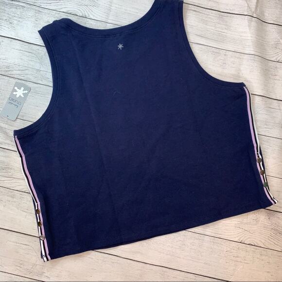 Splendid NWT Cropped Tank Striped Sides Blue Size XL Sweatshirt - Picture 8 of 9